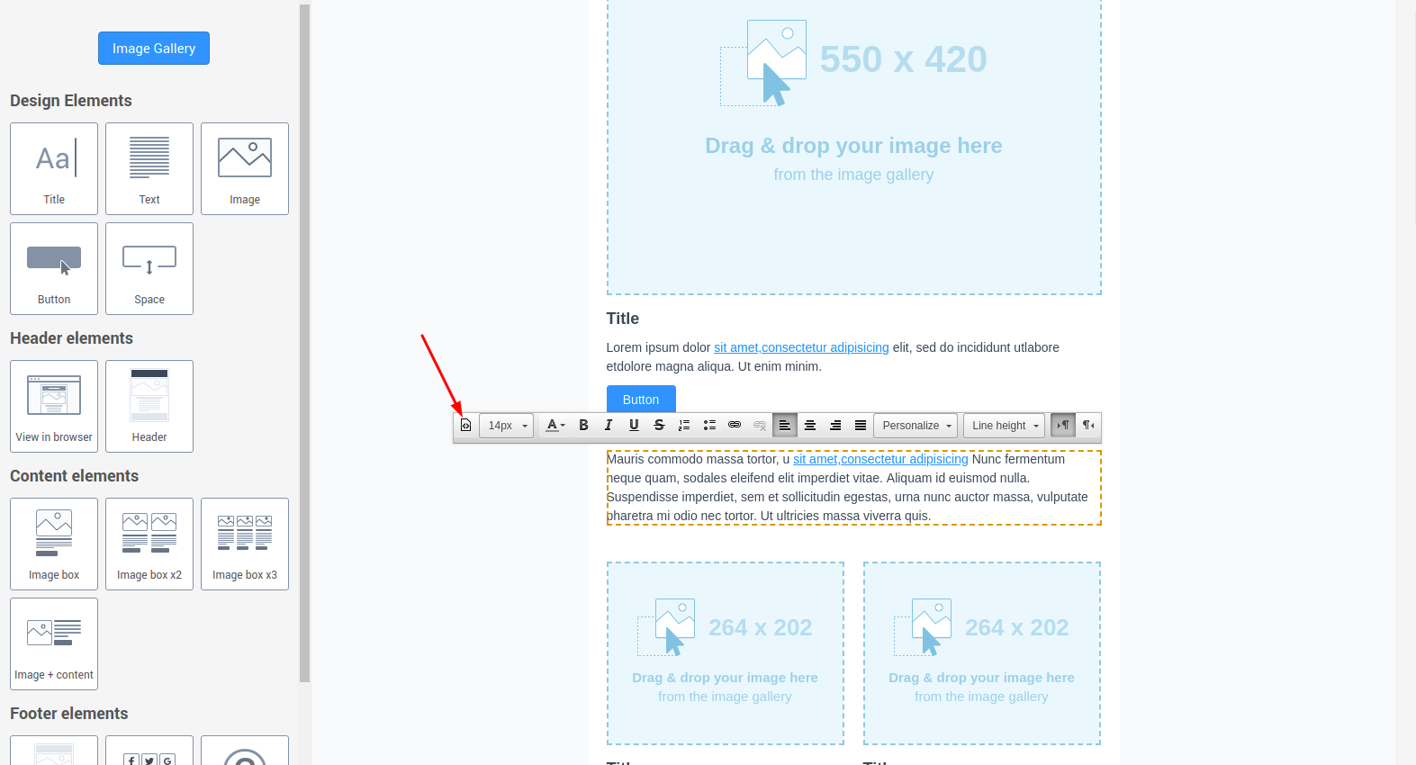 Sendinblue editor
