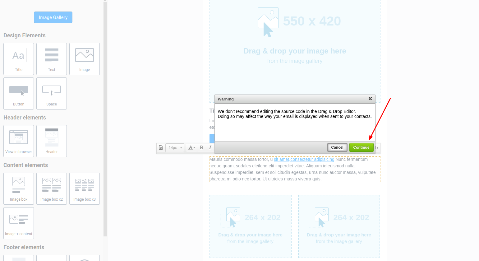 Countdown timer in Sendinblue