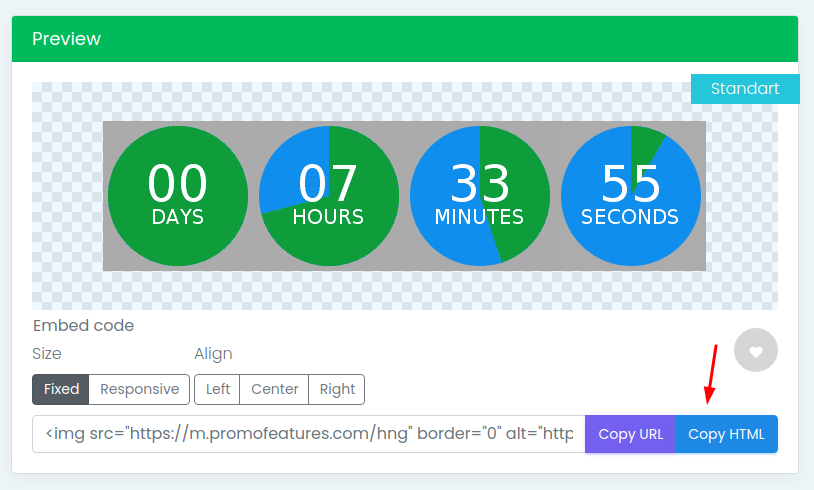 PromoFeatures countdown timer
