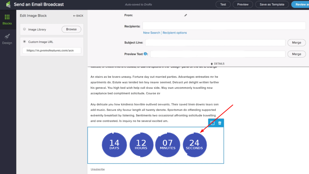Countdown timer in Infusionsoft