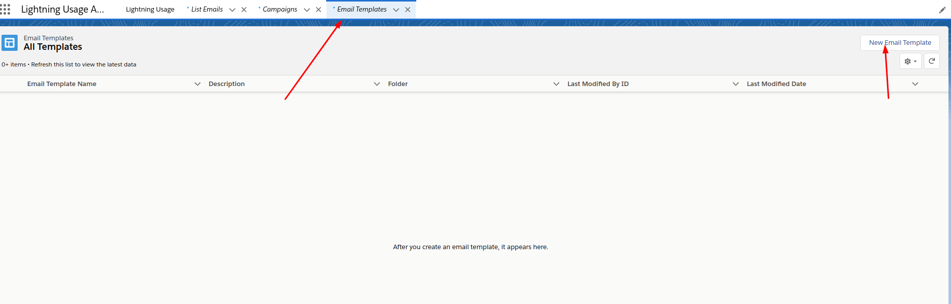 Salesforce New Email Template