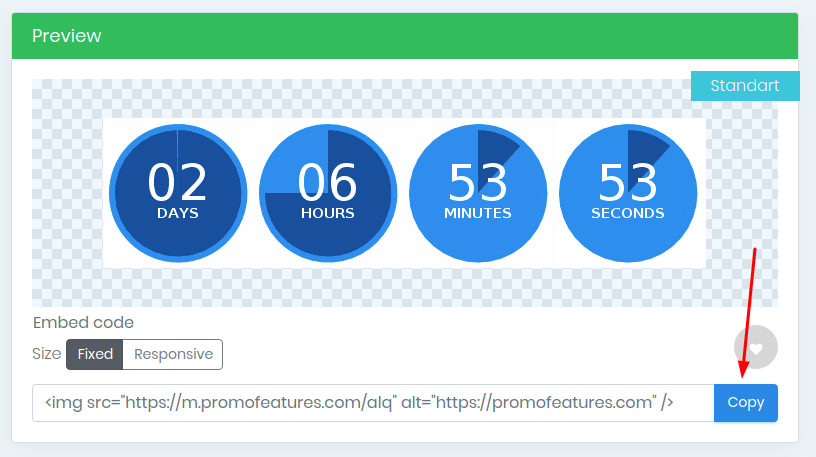 PromoFeatures countdown timer