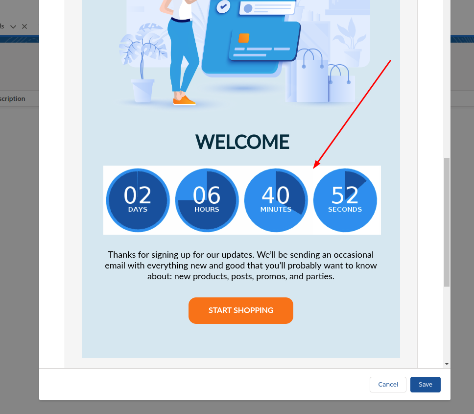 Countdown timer for email