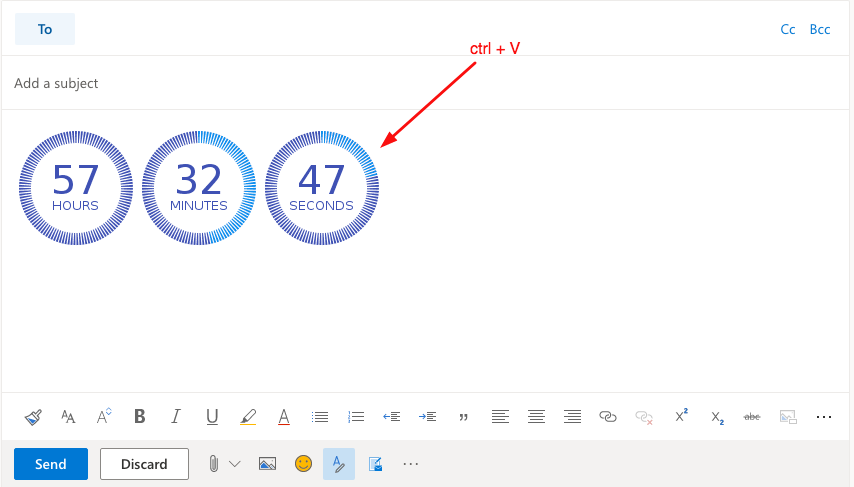 Outlook Online editor