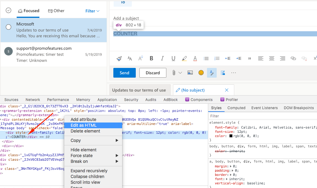 Outlook Editor