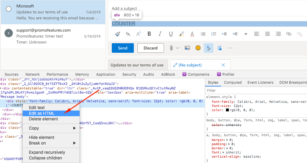 Outlook Editor