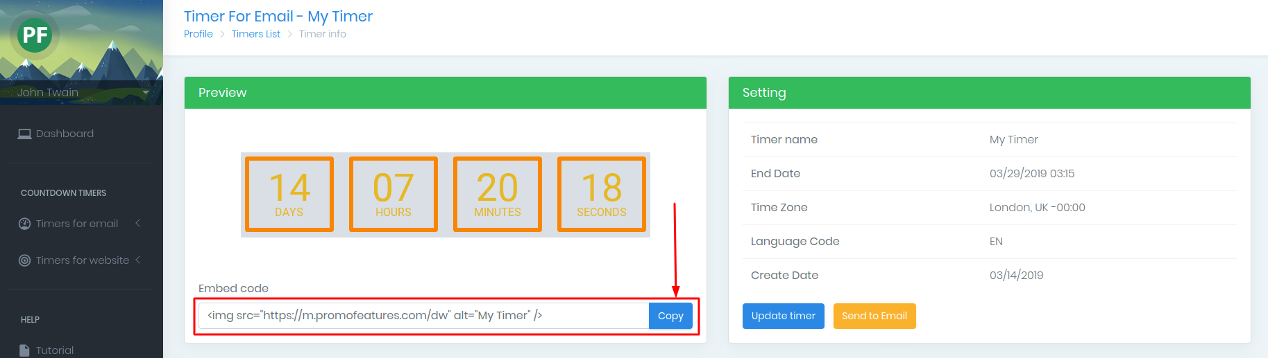Embed code Countdown timers