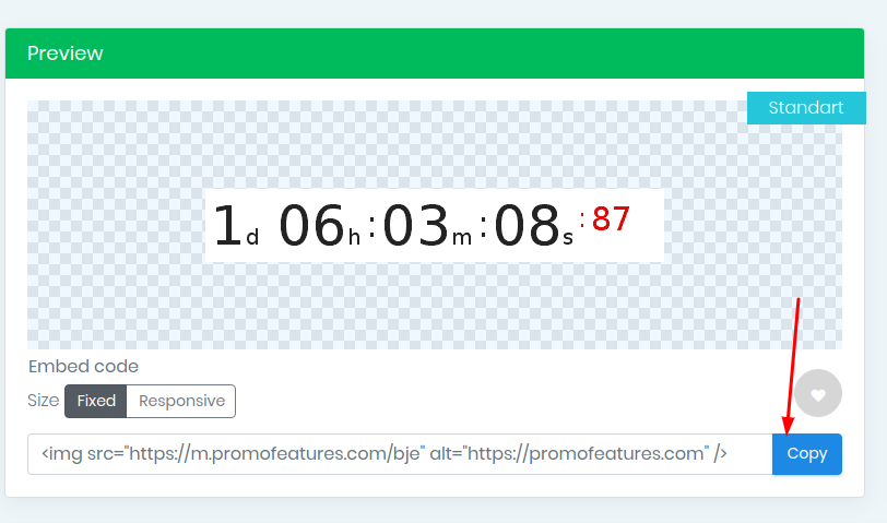 PromoFeatures countdown timer
