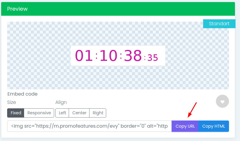 PromoFeatures countdown timer