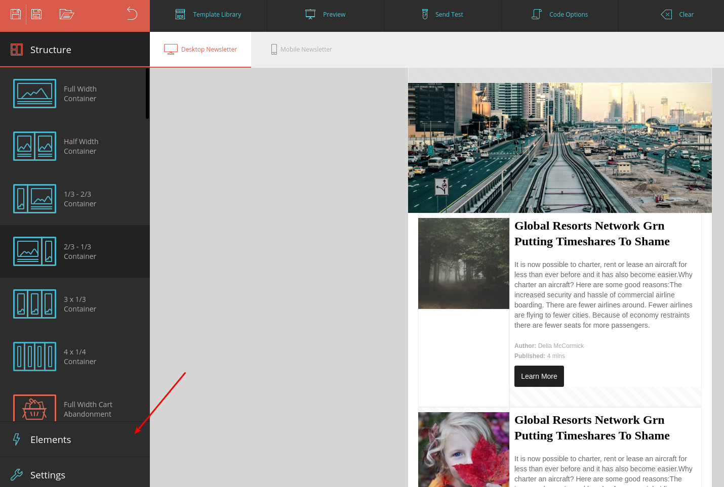 Moosend editor