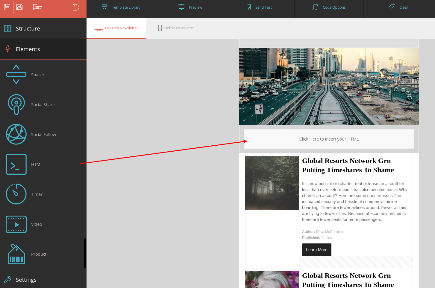 Moosend editor