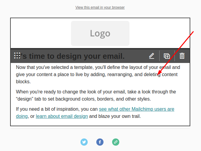 MailChimp edit block
