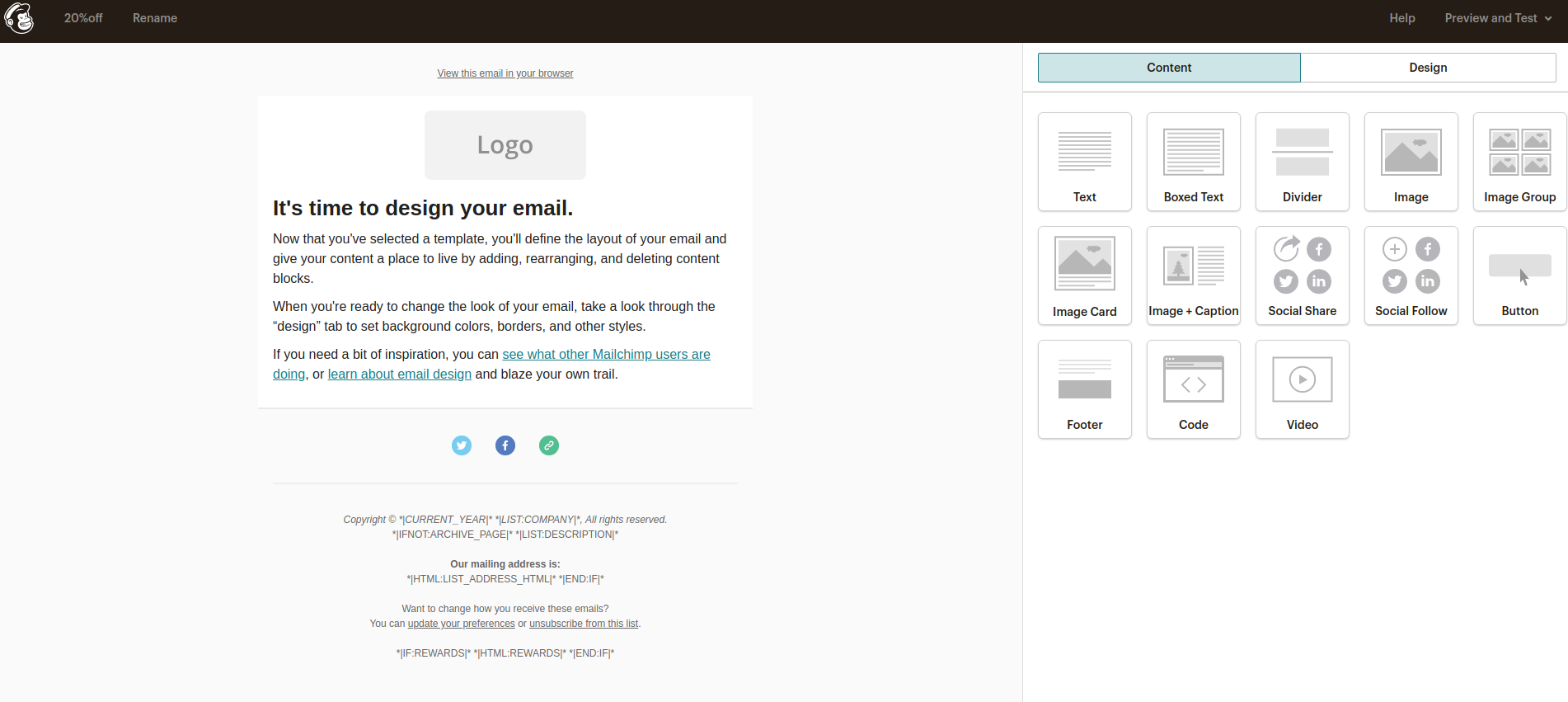 MailChimp templates