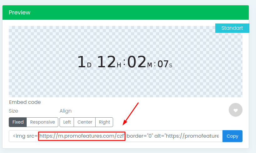 PromoFeatures countdown timer