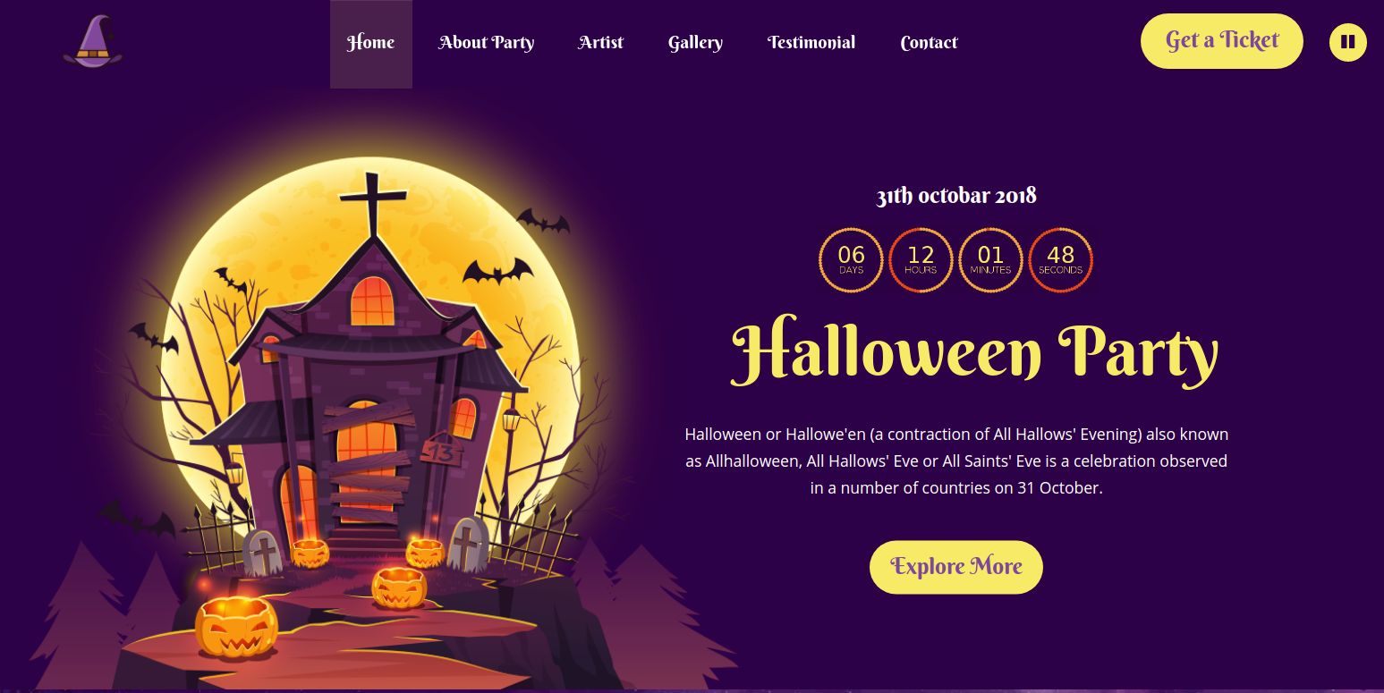 Countdown timer in web page