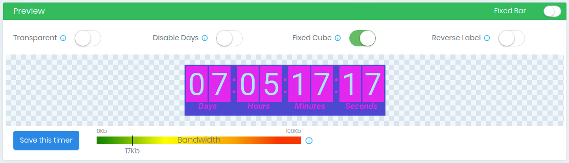 Preview timers