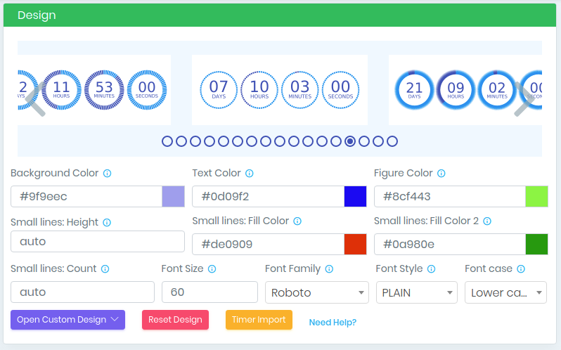 Desing for countdown timers