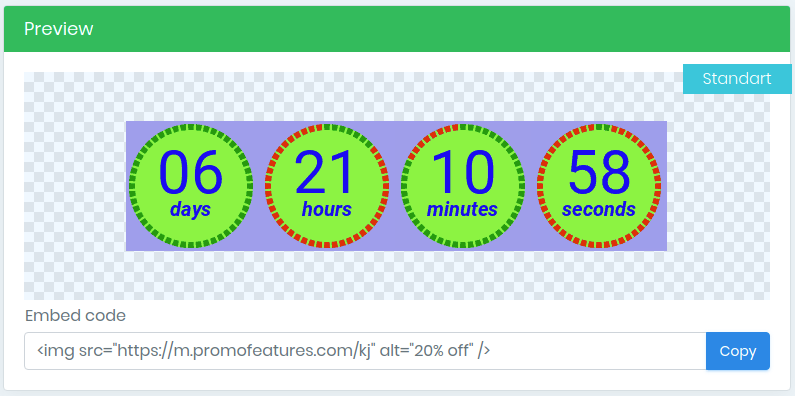 Result countdown timers